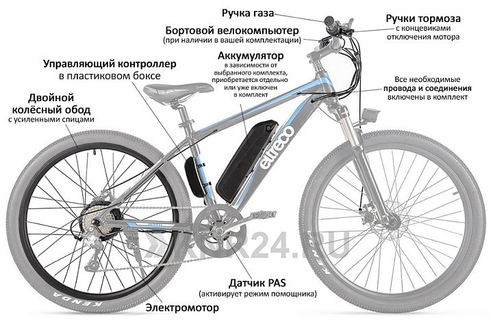 Мотор-колесо Eltreco 48V 750W FAT LCD 26" АКБ  48V 12.5А/ч в Ростове