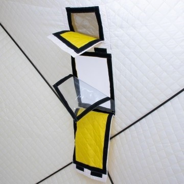 Палатка для рыбалки Helios утепл. Куб 1,8х1,8 желтый/серый в Ростове