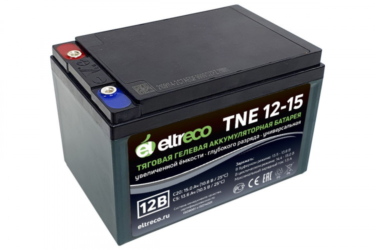 Тяговый аккумулятор Eltreco TNE12-15 (12V12A/H C3) болт в Ростове