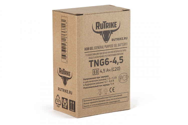 Тяговый гелевый аккумулятор RuTrike TNG 6-4,5 (6V4,5A/H C20) в Ростове