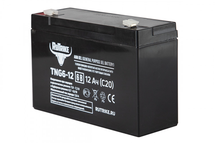 Тяговый гелевый аккумулятор RuTrike TNG 6-12 (6V12A/H C20) в Ростове
