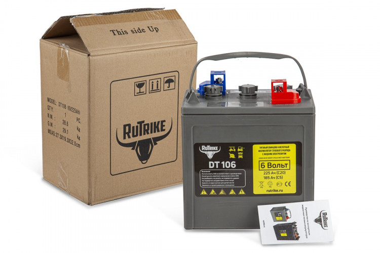 Тяговый аккумулятор RuTrike WET DT106 (T-105) 6V155A/H C3 в Ростове
