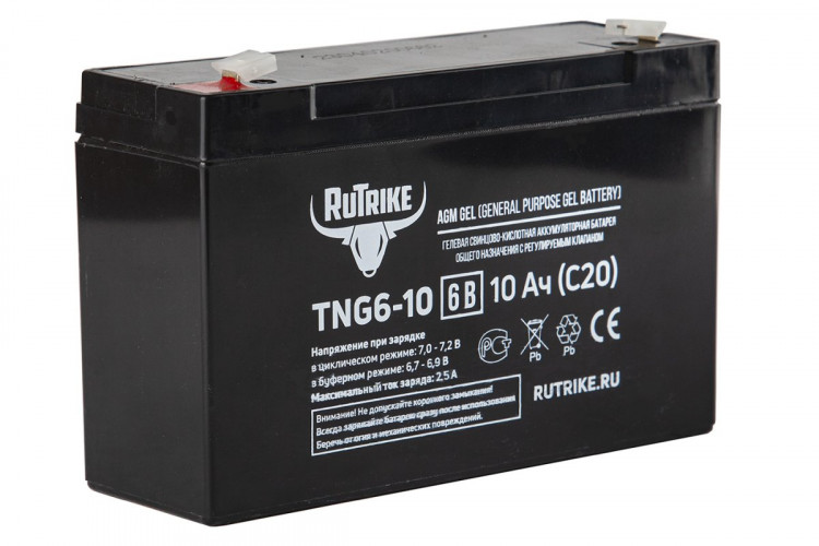 Тяговый гелевый аккумулятор RuTrike TNG 6-10 (6V10A/H C20) в Ростове