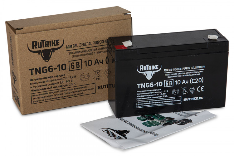 Тяговый гелевый аккумулятор RuTrike TNG 6-10 (6V10A/H C20) в Ростове