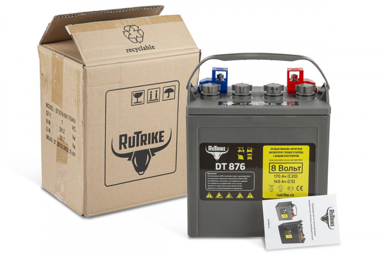 Тяговый аккумулятор RuTrike WET DT876 (T-875) 8V120A/H C3 в Ростове