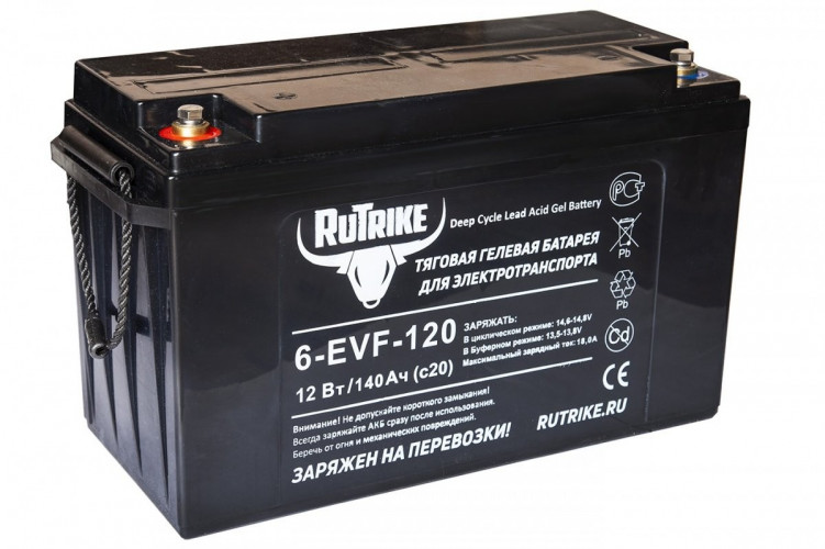 Тяговый гелевый аккумулятор RuTrike 6-EVF-120A (12V120A/H C3) в Ростове