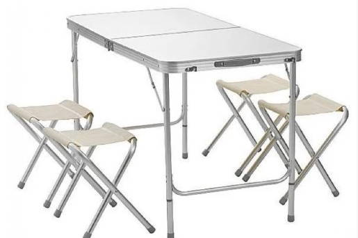 Набор стол раскладной водостойкий 120х60 и 4 табурета в Ростове